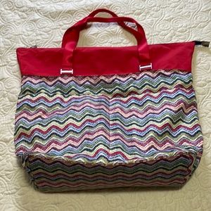 Baggallini Large Tote Bag multi color chevron